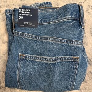 J. Crew Women’s High Rise Straight Jeans - Premium Edition